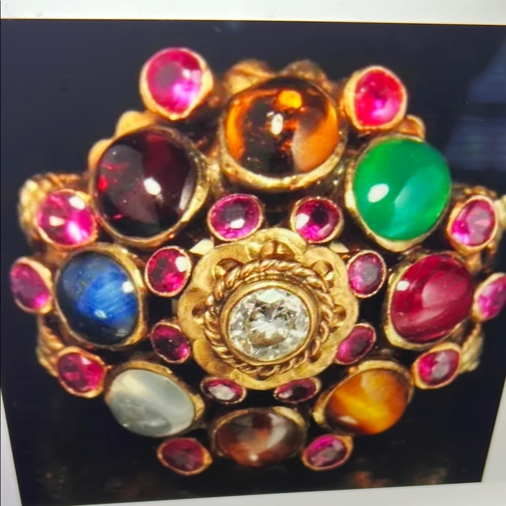 14k Gold Ring with diamond,Ruby, emerald and others